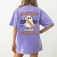 In My Spooky Math Teacher Era Groovy Retro Halloween Costume For Men Women Women's Comfort Colors T-Shirt Back Print Violet