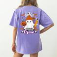 Spooky Para Crew Ghost Halloween Paraprofessional Teacher Women's Comfort Colors T-Shirt Back Print Violet Spooky Para Crew Ghost Halloween Paraprofessional Teacher Women's Comfort Colors T-Shirt Back Print Violet