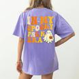 In My Spooky PRE-K Teacher Era Halloween Costume Tee Women's Comfort Colors T-Shirt Back Print Violet