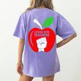 I Stand With Teachers Tshirt Women's Comfort Colors T-Shirt Back Print Violet I Stand With Teachers Tshirt Women's Comfort Colors T-Shirt Back Print Violet