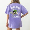 Star Wars Yoda Best Teacher Icons Women's Comfort Colors T-Shirt Back Print Violet