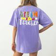 Steam Teacher Science Tech Engineering Arts Maker Women's Comfort Colors T-Shirt Back Print Violet