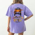 STEM Teacher Messy Bun Fall Vibes Autumn Thanksgiving Men Women Women's Comfort Colors T-Shirt Back Print Violet STEM Teacher Messy Bun Fall Vibes Autumn Thanksgiving Men Women Women's Comfort Colors T-Shirt Back Print Violet
