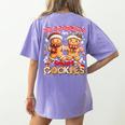 My Student Are Smart Cookies Pjs Christmas Xmas Teacher Women's Comfort Colors T-Shirt Back Print Violet My Student Are Smart Cookies Pjs Christmas Xmas Teacher Women's Comfort Colors T-Shirt Back Print Violet