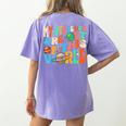 My Students Are Out Of This World Space Groovy Teacher Women's Comfort Colors T-Shirt Back Print Violet