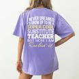 Substitute Teacher T Shirt School Tee Women's Comfort Colors T-Shirt Back Print Violet