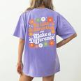 Be Like Subtraction Make A Difference Teacher Student Math Women's Comfort Colors T-Shirt Back Print Violet