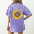 Sunflower Puzzle Pieces Autism Awareness For Mom Teacher For Women Women's Comfort Colors T-Shirt Back Print Violet