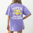 Super 2nd Grade Teacher Hero Women's Comfort Colors T-Shirt Back Print Violet Super 2nd Grade Teacher Hero Women's Comfort Colors T-Shirt Back Print Violet