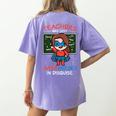 Super Hero Teacher Superheroes In Disguise Women's Comfort Colors T-Shirt Back Print Violet Super Hero Teacher Superheroes In Disguise Women's Comfort Colors T-Shirt Back Print Violet