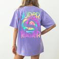 Super Teacher Back To School Apple Tie Dye First Day Women's Comfort Colors T-Shirt Back Print Violet Super Teacher Back To School Apple Tie Dye First Day Women's Comfort Colors T-Shirt Back Print Violet