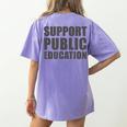Support Public Education Protect Teachers Students Schools Women's Comfort Colors T-Shirt Back Print Violet