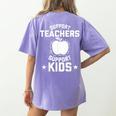 Support Teachers Support Kids Teacher Red For Ed 2019 Women's Comfort Colors T-Shirt Back Print Violet