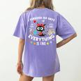 I Survived 100 Days Of School Teacher Kids Cat Lover Women's Comfort Colors T-Shirt Back Print Violet