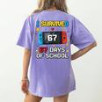 I Survived 67 Days Of School 67 Teacher Squad Matching Women's Comfort Colors T-Shirt Back Print Violet I Survived 67 Days Of School 67 Teacher Squad Matching Women's Comfort Colors T-Shirt Back Print Violet