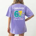 I Survived 67 Days Of School Teachers Students Meme Women's Comfort Colors T-Shirt Back Print Violet I Survived 67 Days Of School Teachers Students Meme Women's Comfort Colors T-Shirt Back Print Violet