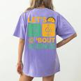 Lets Tacos Bout Science Teacher Chemistry Physics Women's Comfort Colors T-Shirt Back Print Violet