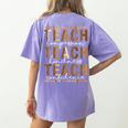 Teach Compassion Kindness Confidence History Teacher Women's Comfort Colors T-Shirt Back Print Violet Teach Compassion Kindness Confidence History Teacher Women's Comfort Colors T-Shirt Back Print Violet