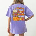 I Teach The Coolest Pumpkins In The Patch Teacher Halloween Women's Comfort Colors T-Shirt Back Print Violet I Teach The Coolest Pumpkins In The Patch Teacher Halloween Women's Comfort Colors T-Shirt Back Print Violet