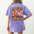 I Teach The Coolest Pumpkins In The Patch Teacher Halloween Women's Comfort Colors T-Shirt Back Print Violet
