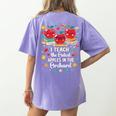 I Teach The Cutest Apples In The Orchard Cute Fall Teacher Women's Comfort Colors T-Shirt Back Print Violet I Teach The Cutest Apples In The Orchard Cute Fall Teacher Women's Comfort Colors T-Shirt Back Print Violet