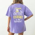 I Teach The Cutest Bees In The Beehive Kindergarten Teacher Women's Comfort Colors T-Shirt Back Print Violet I Teach The Cutest Bees In The Beehive Kindergarten Teacher Women's Comfort Colors T-Shirt Back Print Violet