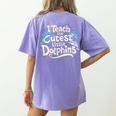 I Teach The Cutest Little Dolphins Cute Animal Teacher Women's Comfort Colors T-Shirt Back Print Violet