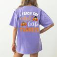 I Teach The Cutest Little Turkeys For Teacher Thanksgiving Women's Comfort Colors T-Shirt Back Print Violet I Teach The Cutest Little Turkeys For Teacher Thanksgiving Women's Comfort Colors T-Shirt Back Print Violet