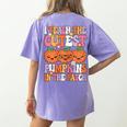 I Teach The Cutest Pumpkins Halloween Fall Teacher Women Women's Comfort Colors T-Shirt Back Print Violet I Teach The Cutest Pumpkins Halloween Fall Teacher Women Women's Comfort Colors T-Shirt Back Print Violet