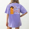 I Teach The Cutest Pumpkins Halloween Shirt For Teachers Women's Comfort Colors T-Shirt Back Print Violet I Teach The Cutest Pumpkins Halloween Shirt For Teachers Women's Comfort Colors T-Shirt Back Print Violet