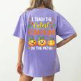 I Teach The Cutest Pumpkins Halloween Teacher Women's Comfort Colors T-Shirt Back Print Violet I Teach The Cutest Pumpkins Halloween Teacher Women's Comfort Colors T-Shirt Back Print Violet