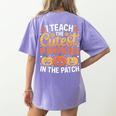 I Teach The Cutest Pumpkins Tshirt Halloween Teacher Women's Comfort Colors T-Shirt Back Print Violet I Teach The Cutest Pumpkins Tshirt Halloween Teacher Women's Comfort Colors T-Shirt Back Print Violet