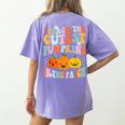 I Teach The Cutest Pumpkins In The Patch Teacher Women's Comfort Colors T-Shirt Back Print Violet
