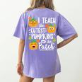 I Teach The Cutest Pumpkins In The Patch Teacher Women's Comfort Colors T-Shirt Back Print Violet I Teach The Cutest Pumpkins In The Patch Teacher Women's Comfort Colors T-Shirt Back Print Violet