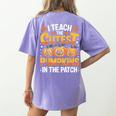 I Teach The Cutest Pumpkins Shirt Teachers Halloween Women's Comfort Colors T-Shirt Back Print Violet I Teach The Cutest Pumpkins Shirt Teachers Halloween Women's Comfort Colors T-Shirt Back Print Violet