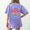 I Teach English Because Math Teachers Need Heroes Too Women's Comfort Colors T-Shirt Back Print Violet I Teach English Because Math Teachers Need Heroes Too Women's Comfort Colors T-Shirt Back Print Violet