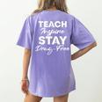 Teach Inspire Stay Drug-Free Red Ribbon Week Teacher Kids Women's Comfort Colors T-Shirt Back Print Violet