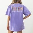 Teach Love Inspire Leopard Back To School Cute Teacher Men Women Girls Kids Women's Comfort Colors T-Shirt Back Print Violet