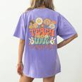 Teach Love Inspire Retro Groovy Daisy Back To School Teacher For Men Women Kids Women's Comfort Colors T-Shirt Back Print Violet Teach Love Inspire Retro Groovy Daisy Back To School Teacher For Men Women Kids Women's Comfort Colors T-Shirt Back Print Violet