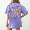 Teach Them Love Them Watch Them Grow Retro Teacher Floral Women's Comfort Colors T-Shirt Back Print Violet