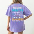 I Teach Math Because Science Teachers Need Heroes Too Women's Comfort Colors T-Shirt Back Print Violet I Teach Math Because Science Teachers Need Heroes Too Women's Comfort Colors T-Shirt Back Print Violet