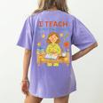 I Teach In My Pajamas Crayon Home School Teacher PJs Women's Comfort Colors T-Shirt Back Print Violet
