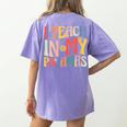 I Teach In My Pajamas Retro Groovy Teacher Humor Women's Comfort Colors T-Shirt Back Print Violet