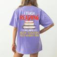 I Teach Reading Because Math Teachers Need Heroes Too Men Women Women's Comfort Colors T-Shirt Back Print Violet I Teach Reading Because Math Teachers Need Heroes Too Men Women Women's Comfort Colors T-Shirt Back Print Violet