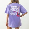 I Teach Rock Stars Music Teacher Guitar Player Women's Comfort Colors T-Shirt Back Print Violet I Teach Rock Stars Music Teacher Guitar Player Women's Comfort Colors T-Shirt Back Print Violet