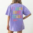 I TEACH ROCKSTARS Band Vibes Teacher Rocks My Music Teaching Women's Comfort Colors T-Shirt Back Print Violet