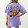 Teach The Scariest Mummies Halloween Social Studies Teacher Men Women Women's Comfort Colors T-Shirt Back Print Violet Teach The Scariest Mummies Halloween Social Studies Teacher Men Women Women's Comfort Colors T-Shirt Back Print Violet