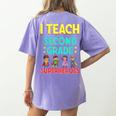 I Teach Second Grade Superheroes Teacher Superhero Women's Comfort Colors T-Shirt Back Print Violet I Teach Second Grade Superheroes Teacher Superhero Women's Comfort Colors T-Shirt Back Print Violet