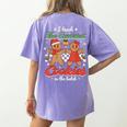 I Teach The Smartest Cookies In The Batch Teacher Christmas For Men Women Kids Women's Comfort Colors T-Shirt Back Print Violet
