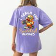 I Teach The Sweetest Duckies Teacher Rubber Duck Teaching Women's Comfort Colors T-Shirt Back Print Violet I Teach The Sweetest Duckies Teacher Rubber Duck Teaching Women's Comfort Colors T-Shirt Back Print Violet